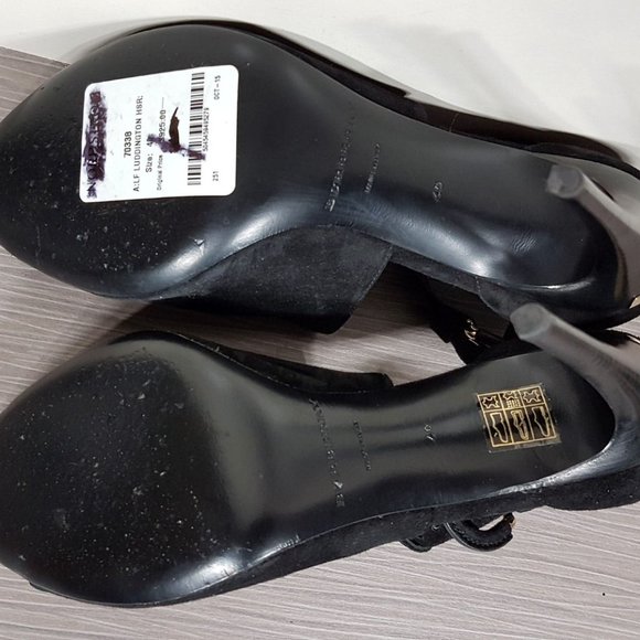 Burberry 'Luddington' Sandal Black Suede Womens Size 10 / 40 - Picture 8 of 9
